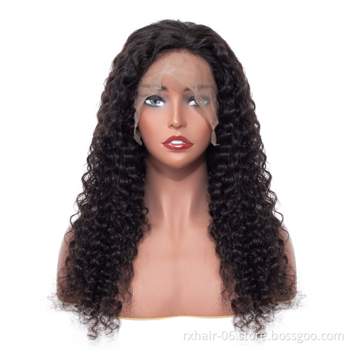UBOSS Indian Deep Wave Swiss Lace Frontal Wig 10-30 Inch Glueless Lace Front Wigs Natural Black Alimice Wigs For Black Women